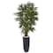 6.5ft. Potted Bamboo Artificial Tree in Gray Cylinder Planter